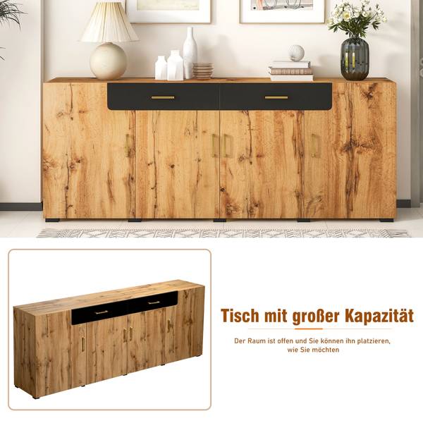 Sideboard Hernon Braun - Holzwerkstoff - 40 x 80 x 208 cm
