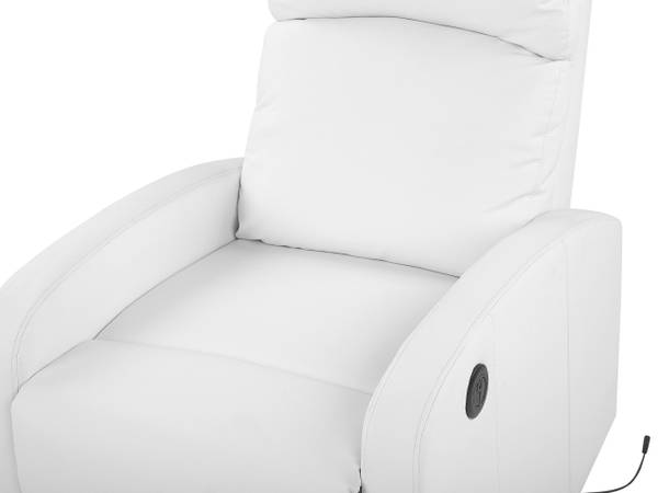 Fauteuil de relaxation VIRRAT Noir - Blanc - Cuir synthétique - 65 x 100 x 91 cm