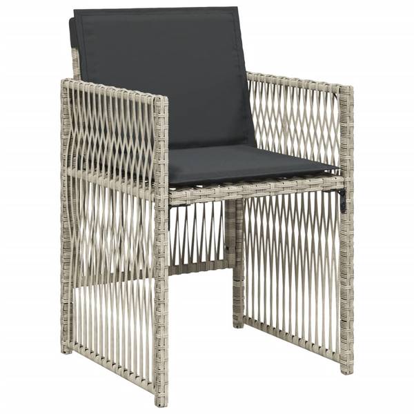 Garten-Essgruppe 3033278-5 17-teilig Beige - Grau - Polyrattan - 106 x 73 x 330 cm