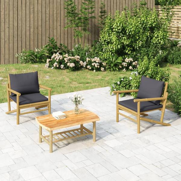 Garten Lounge Set 3028695-3 (3-teilig) Braun - Dunkelgrau - Grau