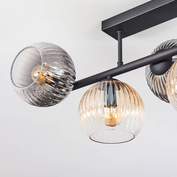 Deckenleuchte Cesaro Grau - Gelb - Metall - 21 x 21 x 97 cm