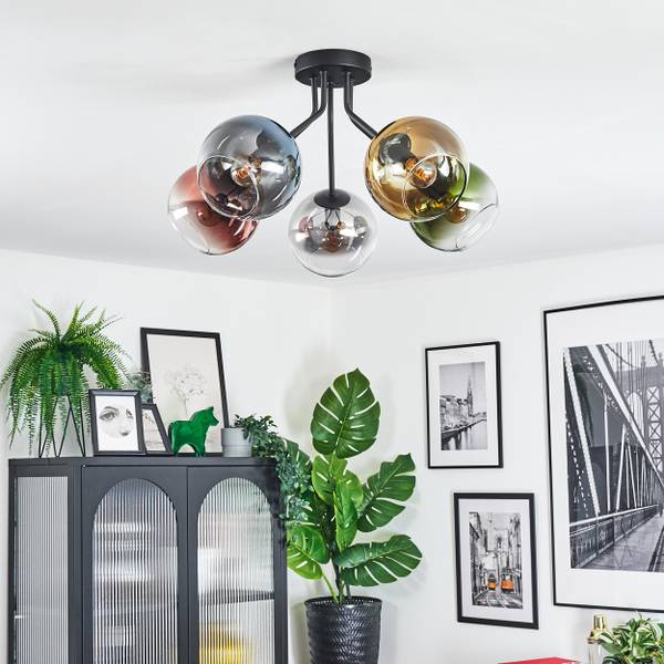 Deckenleuchte Cesaro Blau - Gold - Grau - Grün - Silber - Aluminium - Klarglas - 32 x 29 x 105 cm