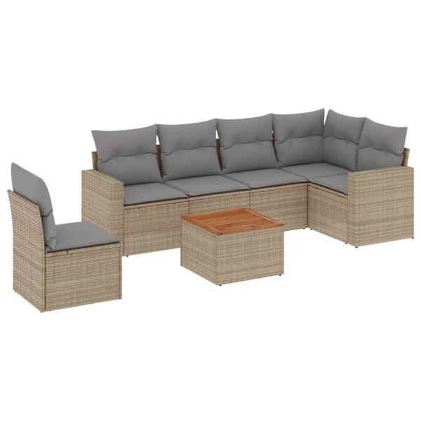 Loungeset 3035704-3 (7-delig) beige - grijs - polyester - staal - 62 x 69 x 62 cm