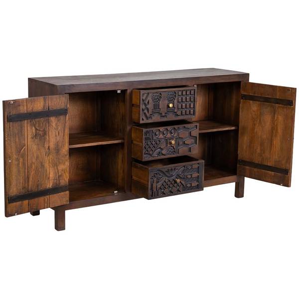 Sideboard Hoshi Braun - Massivholz - 150 x 90 x 40 cm