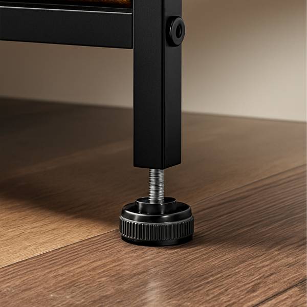 Ladekast met 7 stoffen lades zwart - bruin - ijzer - 85 x 98 x 29 cm