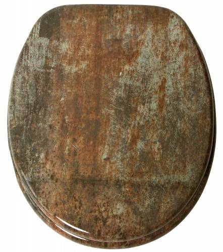 Abattant WC frein de chute Rusty Marron - Bois manufacturé - 38 x 6 x 47 cm