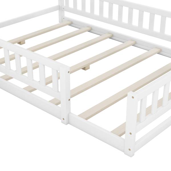Lit bébé Mara Ⅱ Blanc - Pin - Acier - 203 x 190 x 203 cm