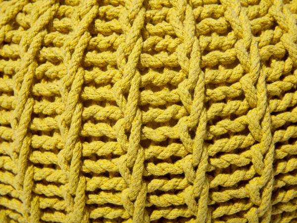 Pouf CONRAD Senfgelb - Gelb - 50 x 35 x 50 cm