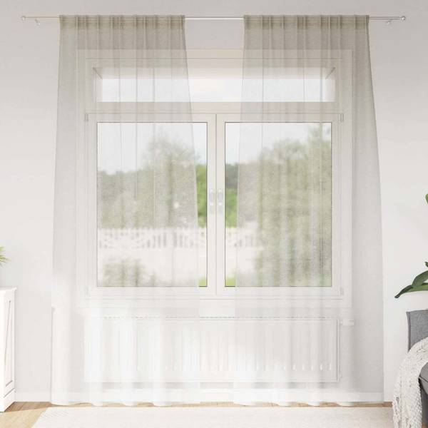 Fensterbehandlungen 3044631-3 2er Set Blanc crème - Largeur : 260 cm