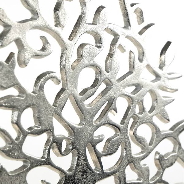 Skulptur  Lebensbaum Albero Silber - Massivholz - 38 x 37 x 8 cm
