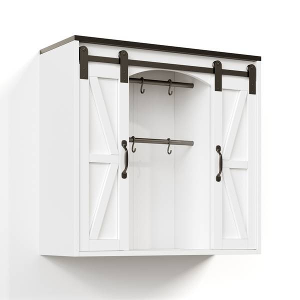Keukenwandkast OUMUD Ⅰ wit - plaatmateriaal op houtbasis - 31 x 76 x 80 cm