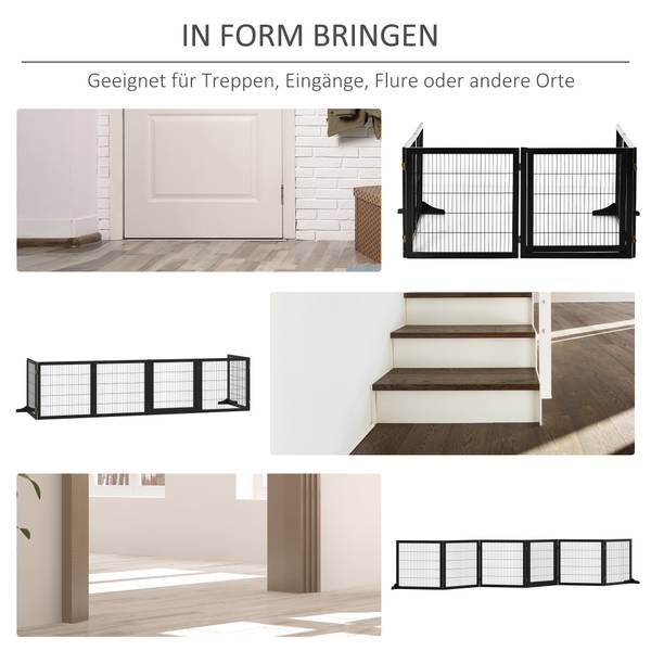 Türschutzgitter BB7054 Schwarz - Massivholz - 77 x 16 x 77 cm