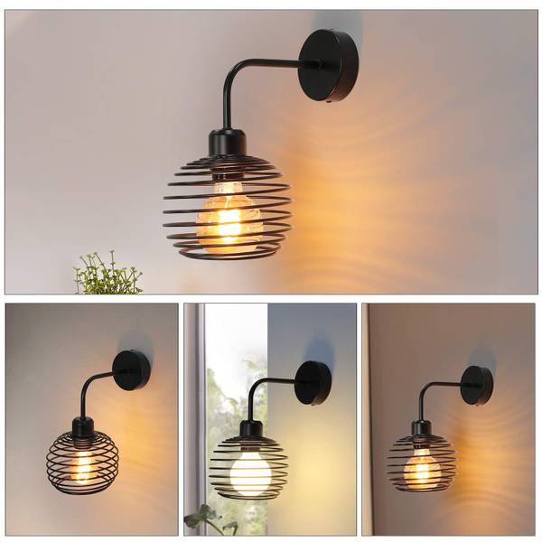Wandleuchte Bottrop II Schwarz - Metall - 15 x 27 x 23 cm
