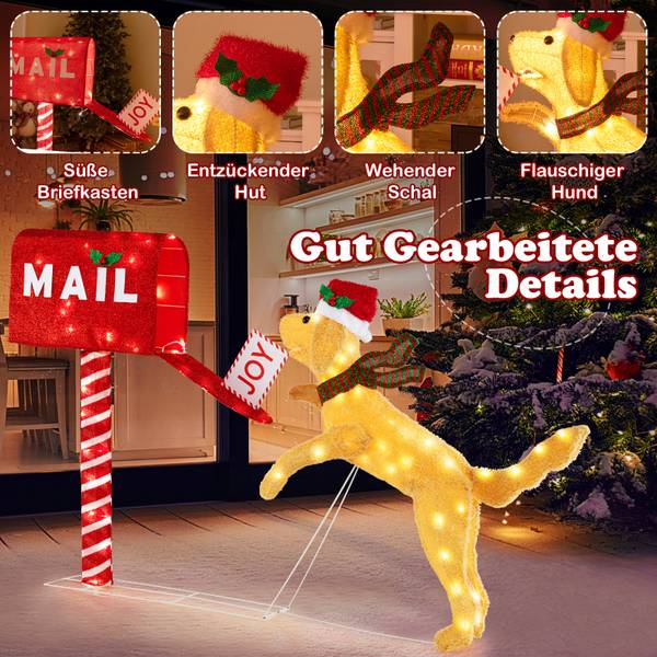Weihnachtsbriefkasten OY46992PQDE Gelb - Metall - 21 x 108 x 168 cm