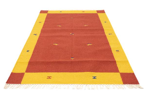 Handgewebt Kelimteppich Rot - Wolle - 120 x 1 x 180 cm