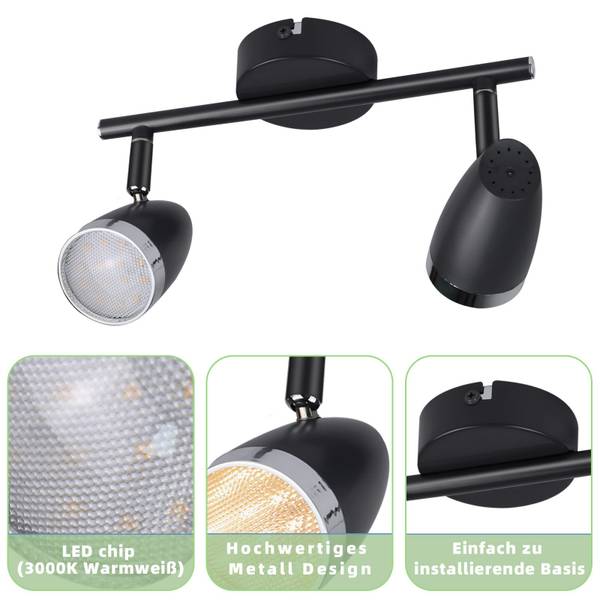 Plafonnier LED Kroll Gris - Métal - 16 x 6 x 25 cm