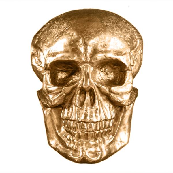 Wandskulptur SKULL XXL Gold - Kunststoff - 30 x 40 x 15 cm