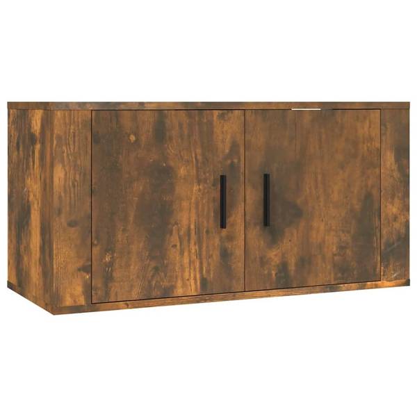Tv-kast 3030001 Set van 2 bruin - plaatmateriaal op houtbasis - 80 x 40 x 34 cm