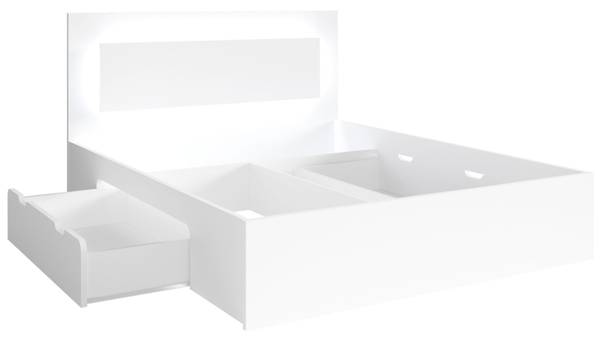 Schlafzimmer-Set FINO 4-teilig Weiß - Ohne Lattenrost - Liegefläche Breite: 160 cm