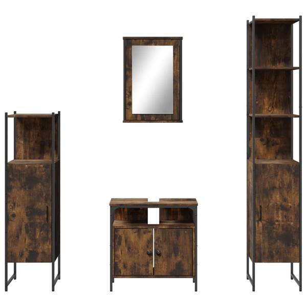 Badmöbel 3033740 4-teilig Braun - Holzwerkstoff - 30 x 60 x 60 cm