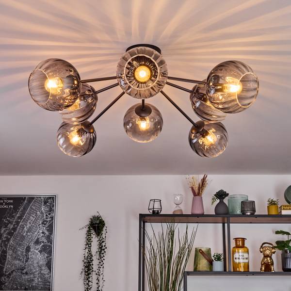 Deckenleuchte Cesaro Grau - Metall - 100 x 29 x 100 cm