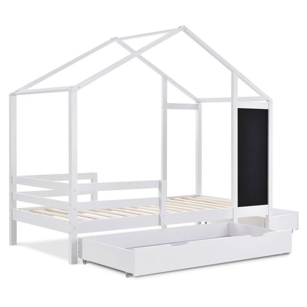 Hausbett CHOLLUD Weiß - Holzwerkstoff - Metall - 96 x 177 x 208 cm