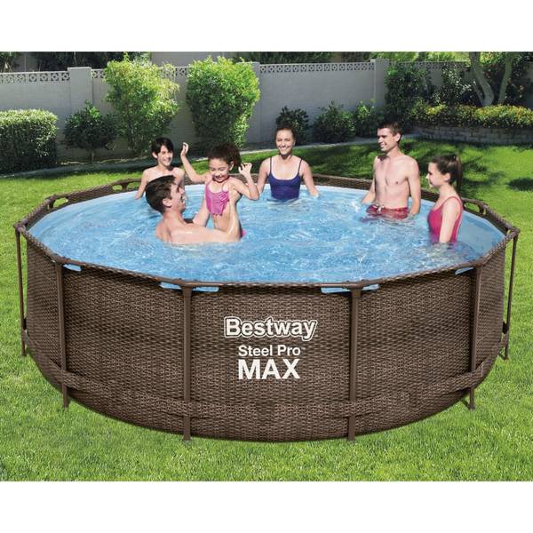 Schwimmbad 92836 Braun - Stahl - 366 x 100 x 366 cm