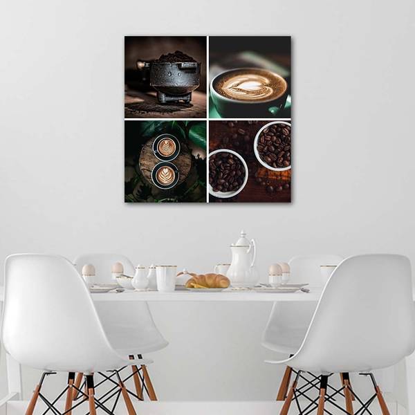 Wandbild kaffeemotiv für die küche 40 x 40 cm