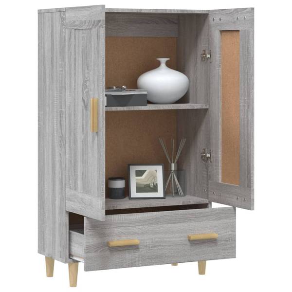 Highboard DE423 Grau - Massivholz - 70 x 115 x 31 cm
