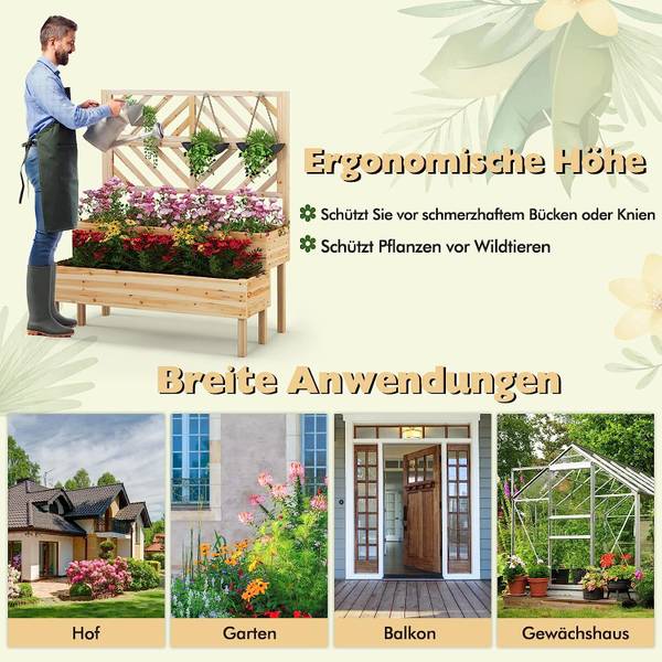 Blumenkasten mit Spalier Holz