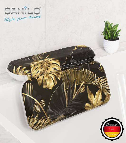 Badewannenkissen Golden Leaves Gold - Kunststoff - 39 x 55 x 31 cm