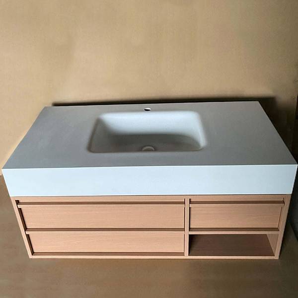 Waschbecken RW720JG-120 4er Set Braun - Glas - 55 x 15 x 120 cm
