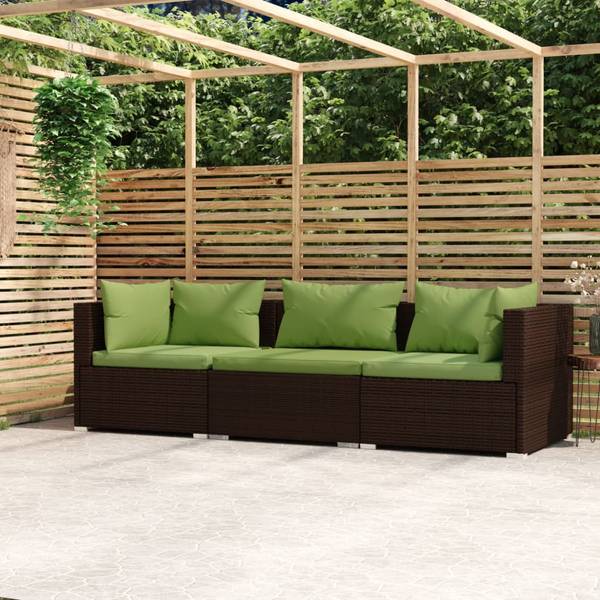 Salon de jardin 3013629-4 (lot de 3) Marron - Vert