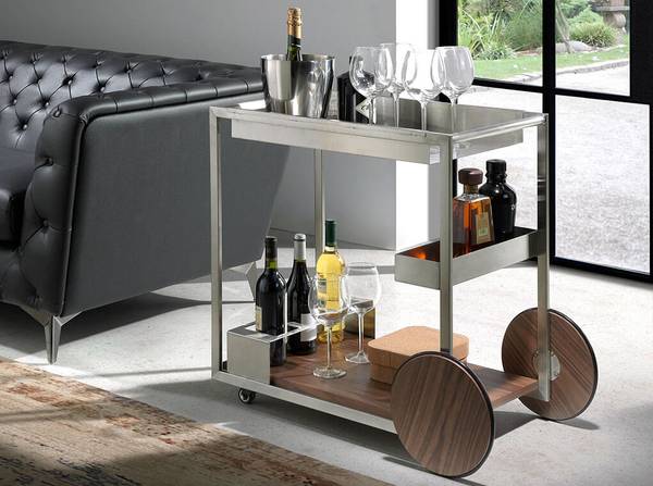 Minibar-Wagen 3116 Grau - Stahl - 80 x 74 x 45 cm