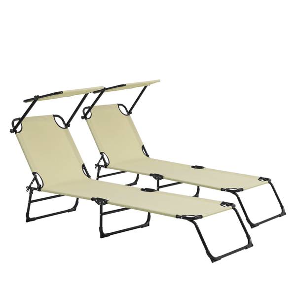 Sonnenliege Lomeda (2er-Set) Beige