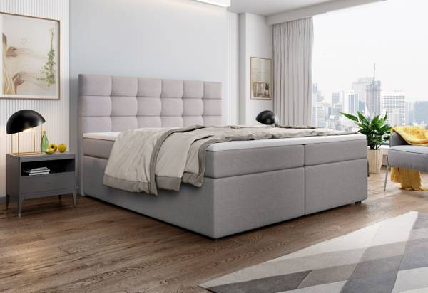 Boxspringbett PALMA Beige - Liegefläche Breite: 140 cm