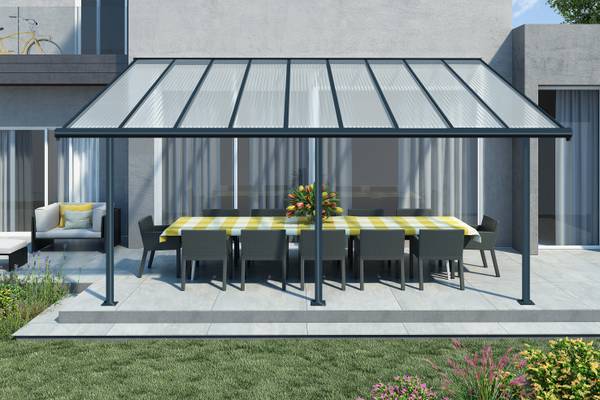 Terrassenüberdachung Olympia Grau - Tiefe: 546 cm