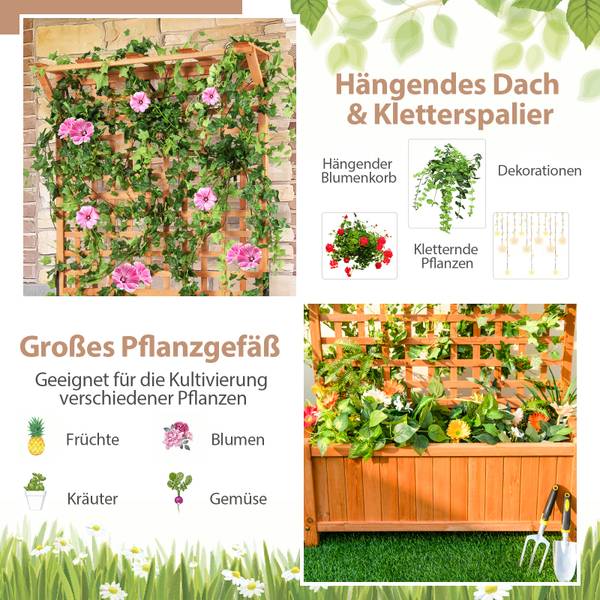 Blumenkasten SF5144ADDE Braun - Holzwerkstoff - 45 x 184 x 90 cm