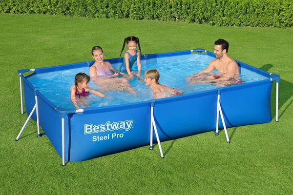 Frame Pool 300x201x66cm SteelPro 1-tlg Blau - Metall - Kunststoff - Textil - 201 x 66 x 300 cm