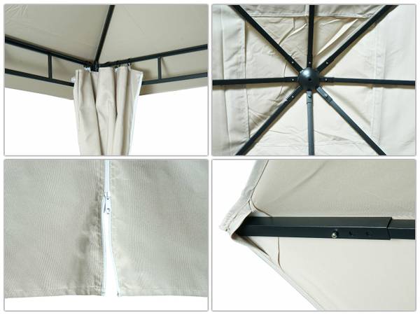 Pergola J63 Weiß - Stahl - 300 x 255 x 300 cm