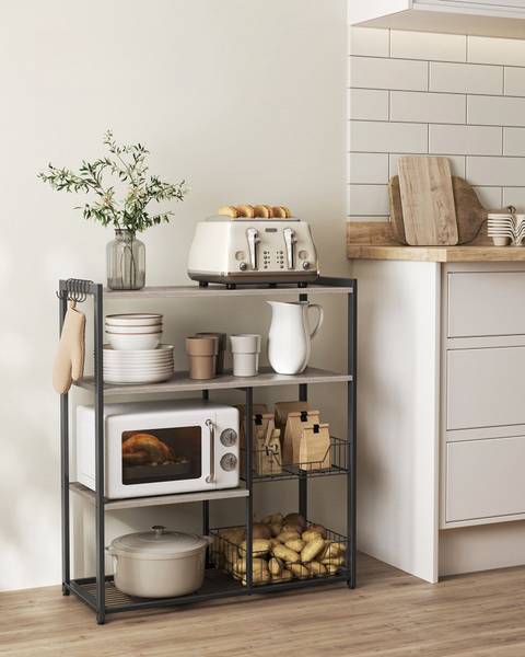 Etagère de cuisine Vienne Noir - Bois manufacturé - 80 x 95 x 35 cm