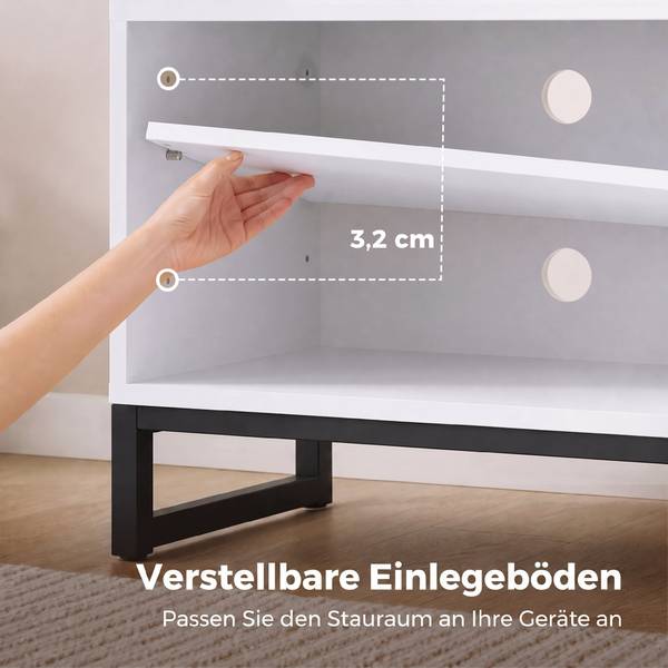 TV-Schrank 83B-797V90WT Weiß - Holzwerkstoff - 37 x 50 x 140 cm
