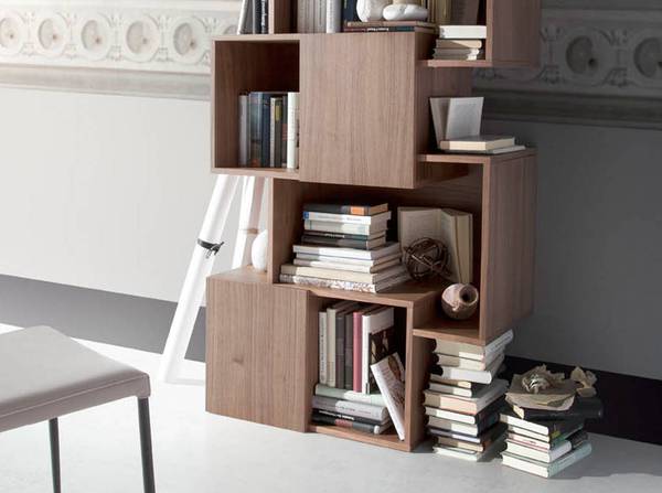 Boekenkast 3021 bruin - walnoot - zink - 85 x 181 x 40 cm