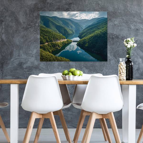 Leinwandbild Gebirge Wandbilder Wanddeko 120 x 80 x 3 cm