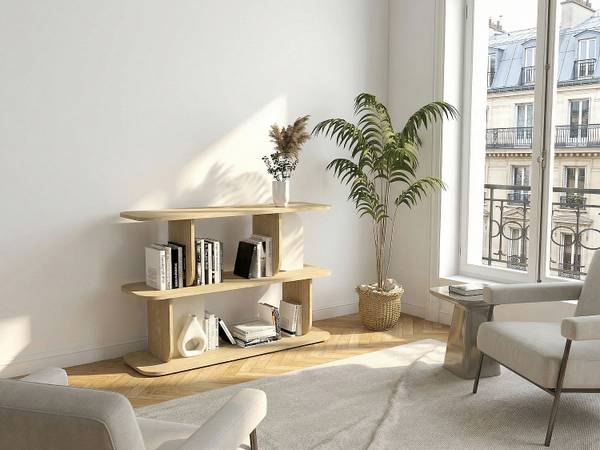Regal NELERIA Beige - Braun - Holz teilmassiv - 120 x 82 x 40 cm