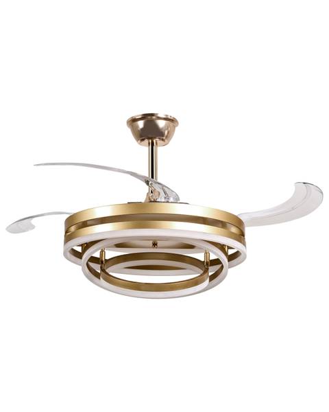 Deckenventilator AUCILLA 2-tlg Gold - Weiß - Metall - 107 x 41 x 107 cm