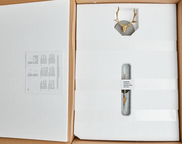 Horloge murale design Halo à bois Noir - Bois manufacturé - Métal - 45 x 65 x 2 cm