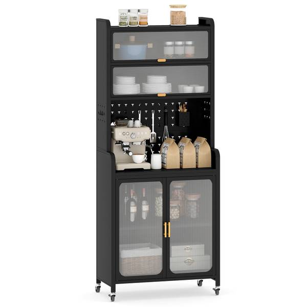Küchenschrank JV11319DK Schwarz - Metall - 79 x 192 x 37 cm
