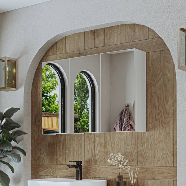 Spiegelschrank GUSTO-II-120 Weiß - Holzwerkstoff - 105 x 60 x 15 cm