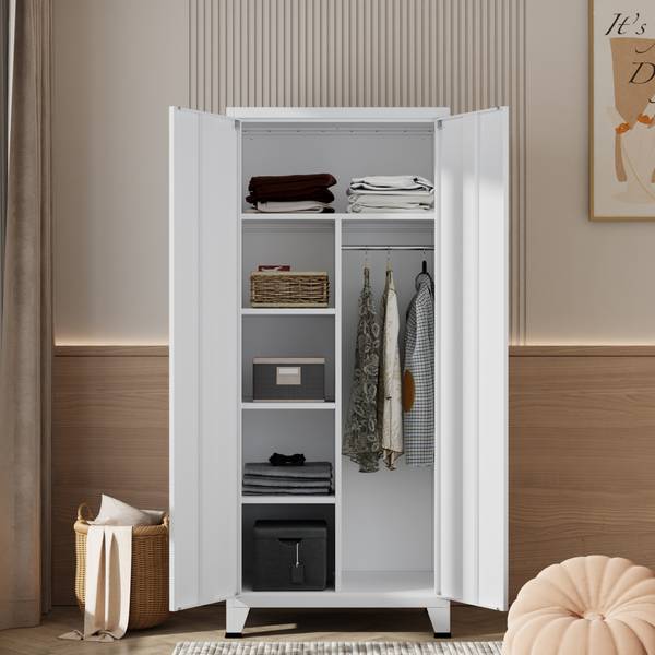Kleiderschrank Hankasalmi Weiß - 4